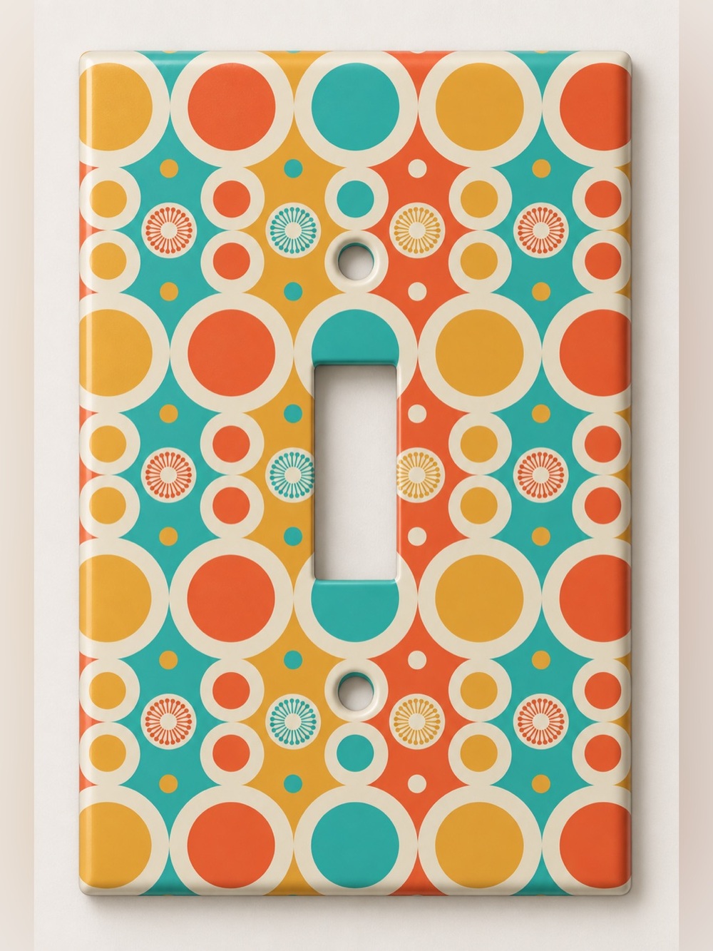 Handmade Retro Mod Circle Pattern Toggle Light Switch Cover Plate